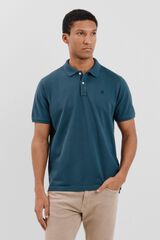 Cortefiel Polo básico piqué Azul