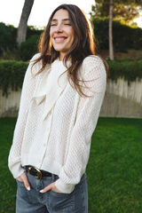 Cortefiel Chaqueta pañuelo tejido Marfil