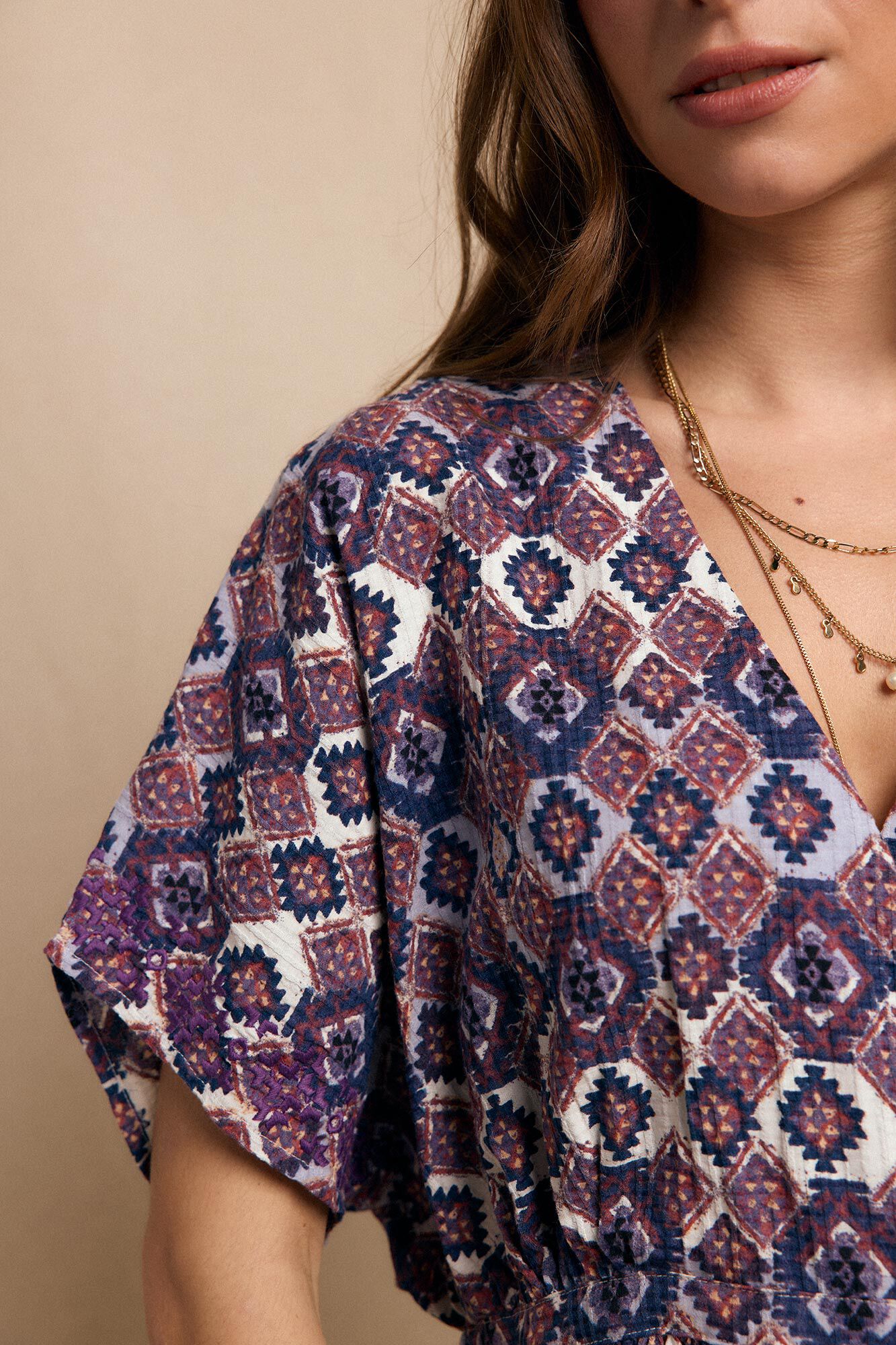 Slowlove Blusa estampada bordada Multicolor