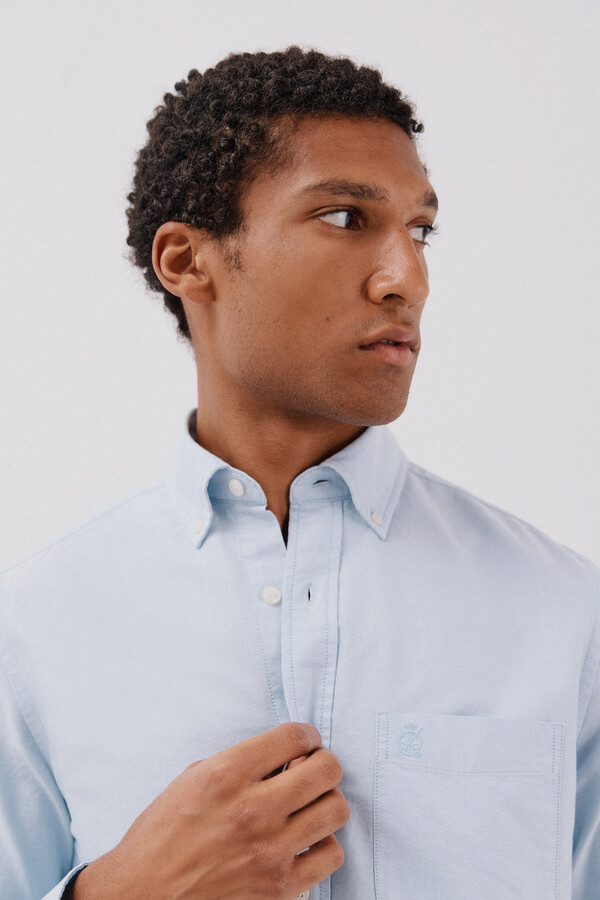 Cortefiel Camisa oxford lisa Azul
