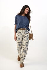 Slowlove Blusa fluida dobby Azul
