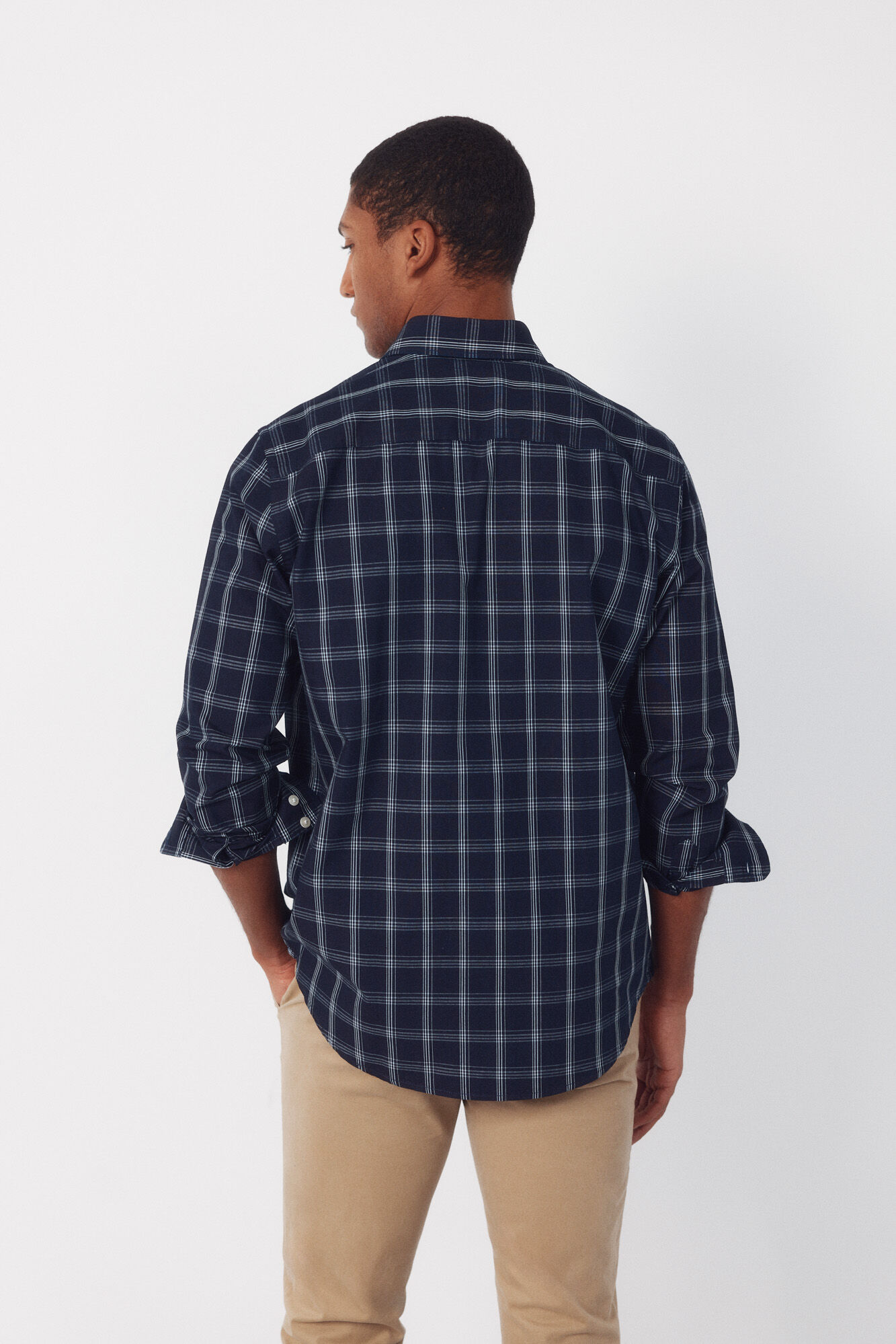 Cortefiel Camisa cuadros denim Azul