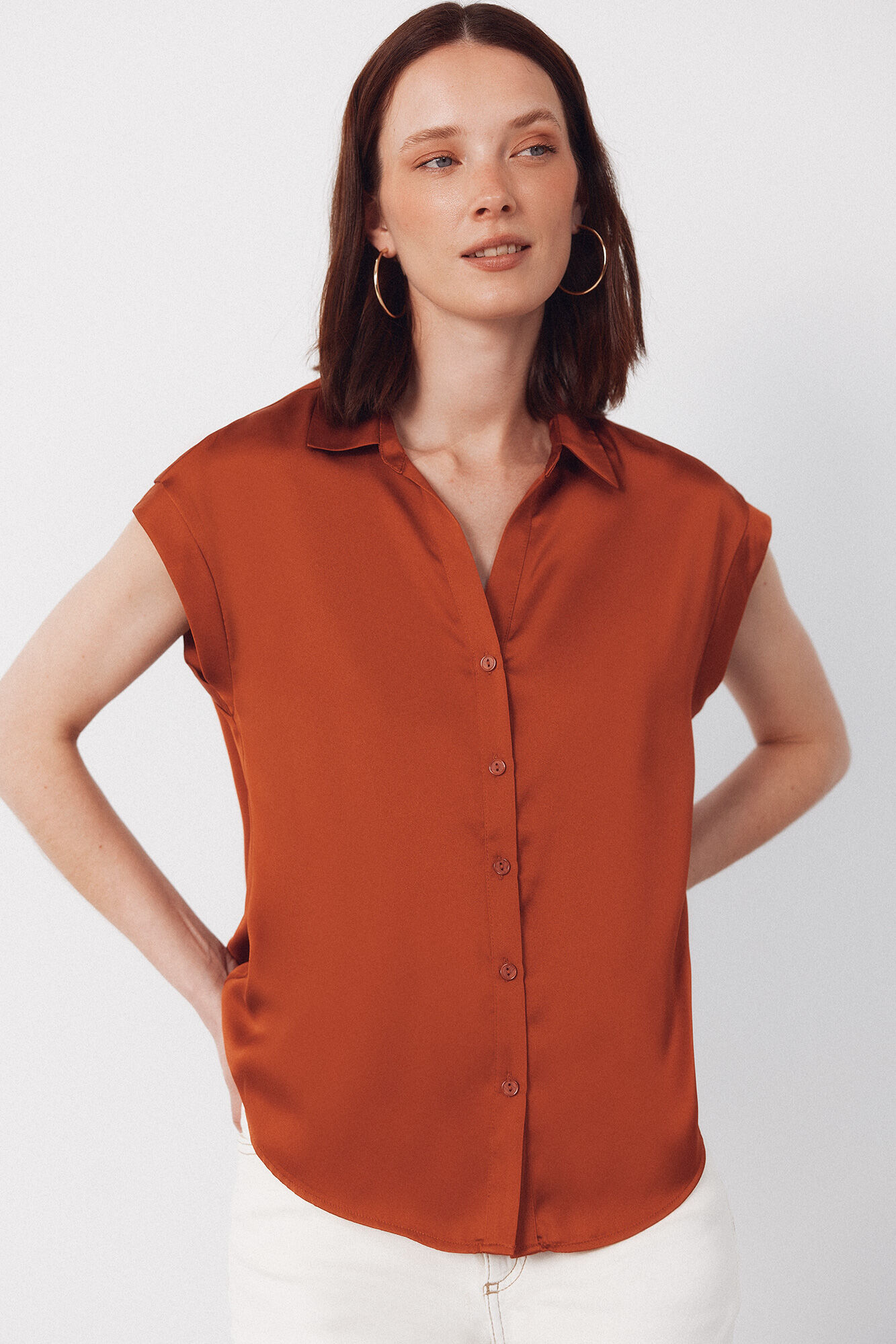 Cortefiel Camisa satinada