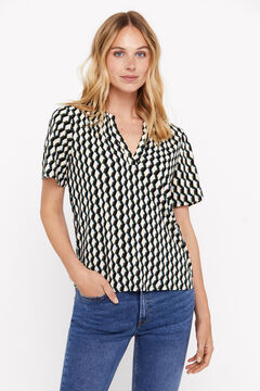 Cortefiel Top fluido tejido smock Multicolor
