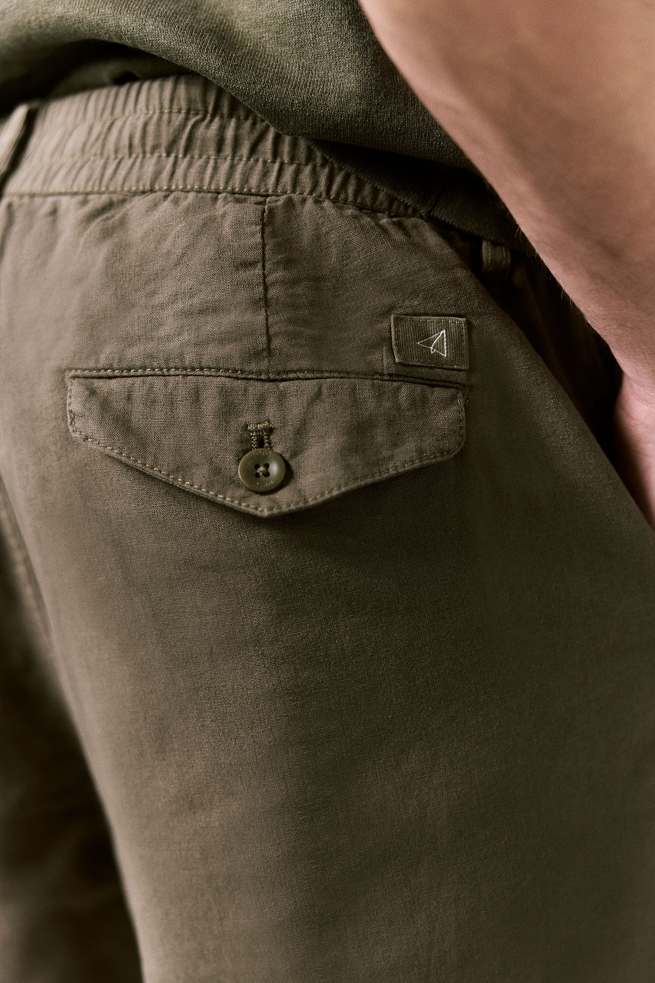 OOTO Pantal&oacute;n de lino-algod&oacute;n regular Kaki