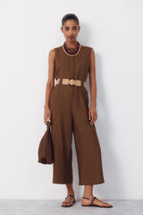 Cortefiel Jumpsuit con cintur&oacute;n Kaki