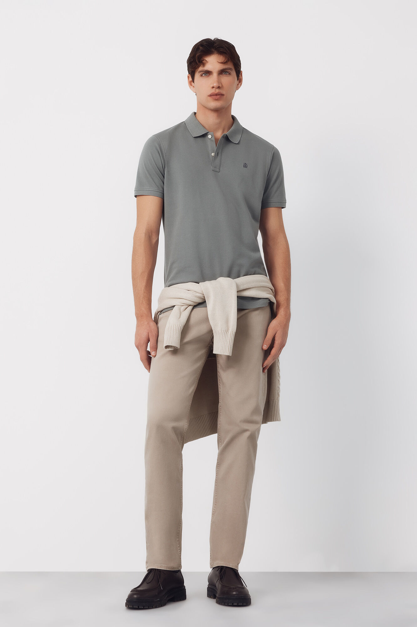 Cortefiel Polo b&aacute;sico piqu&eacute; slim Kaki