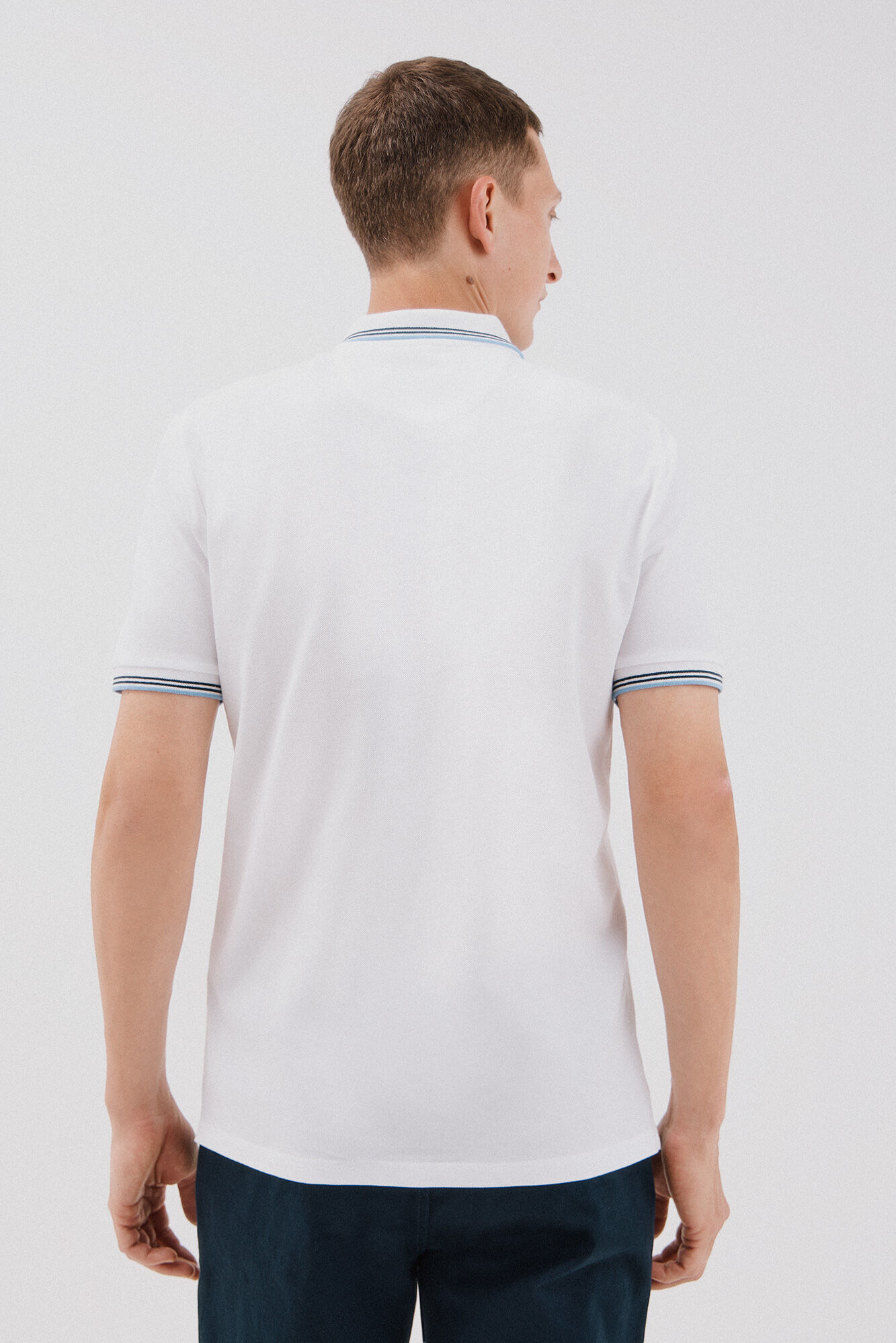 Cortefiel Polo piqu&eacute; tips Blanco