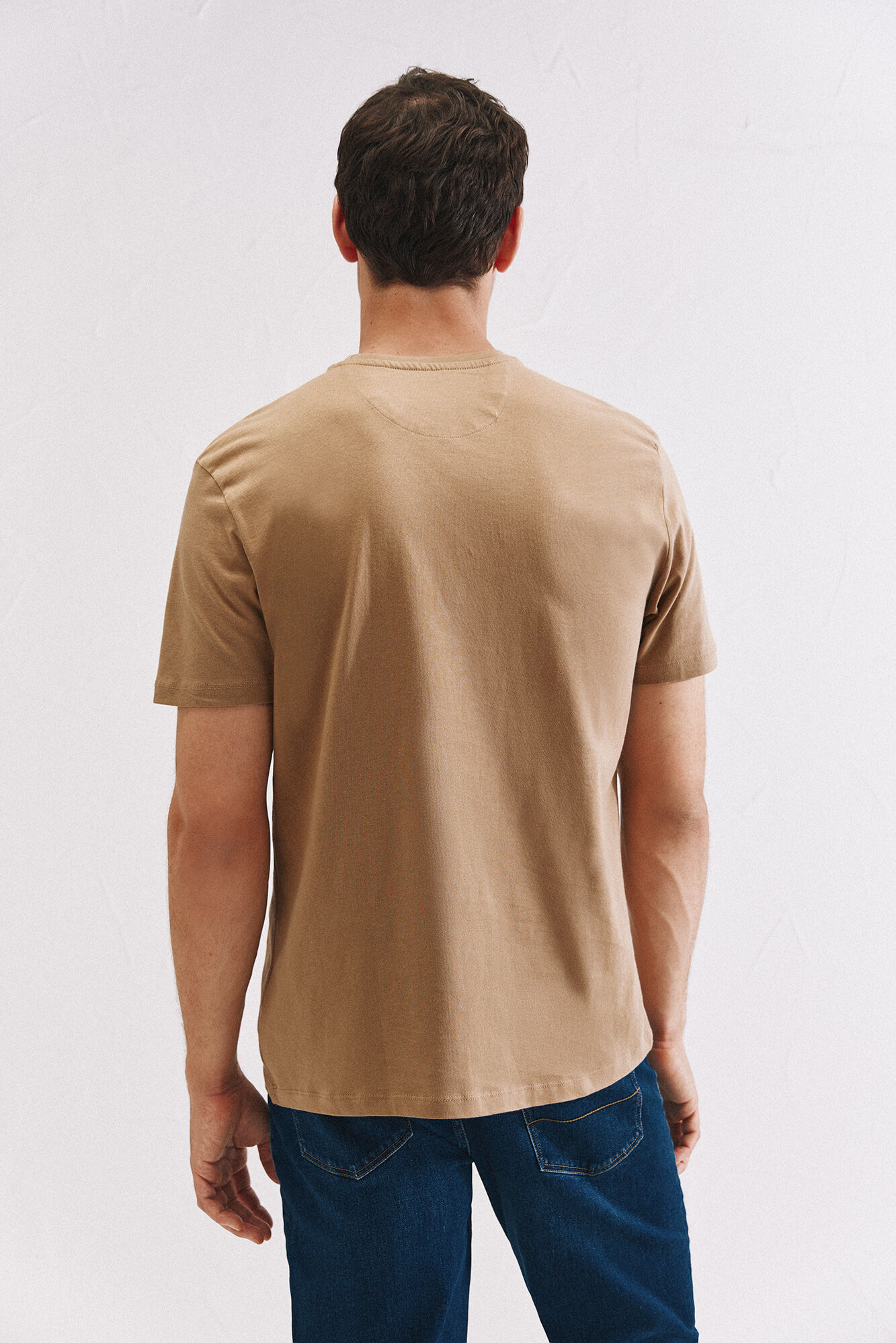 Cortefiel Playera b&aacute;sica bolsillo Beige