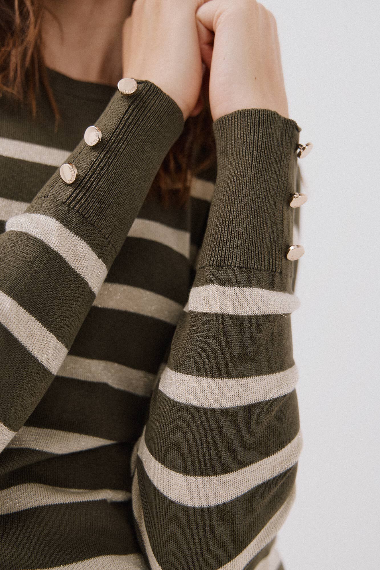 Cortefiel Su&eacute;ter rayas Kaki