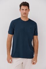 Cortefiel Playera básica piqué Azul oscuro
