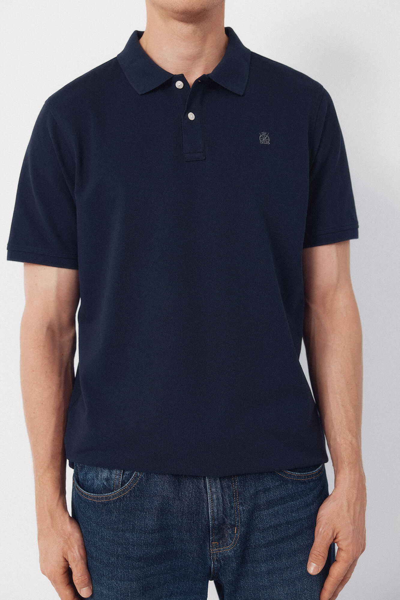 Cortefiel Polo b&aacute;sico piqu&eacute; Azul marino