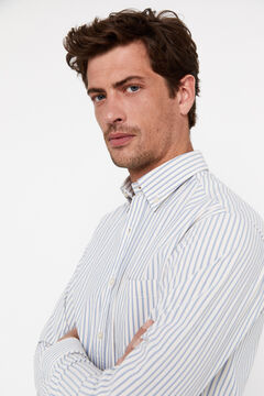 Cortefiel Camisa rayas planchado fácil Azul