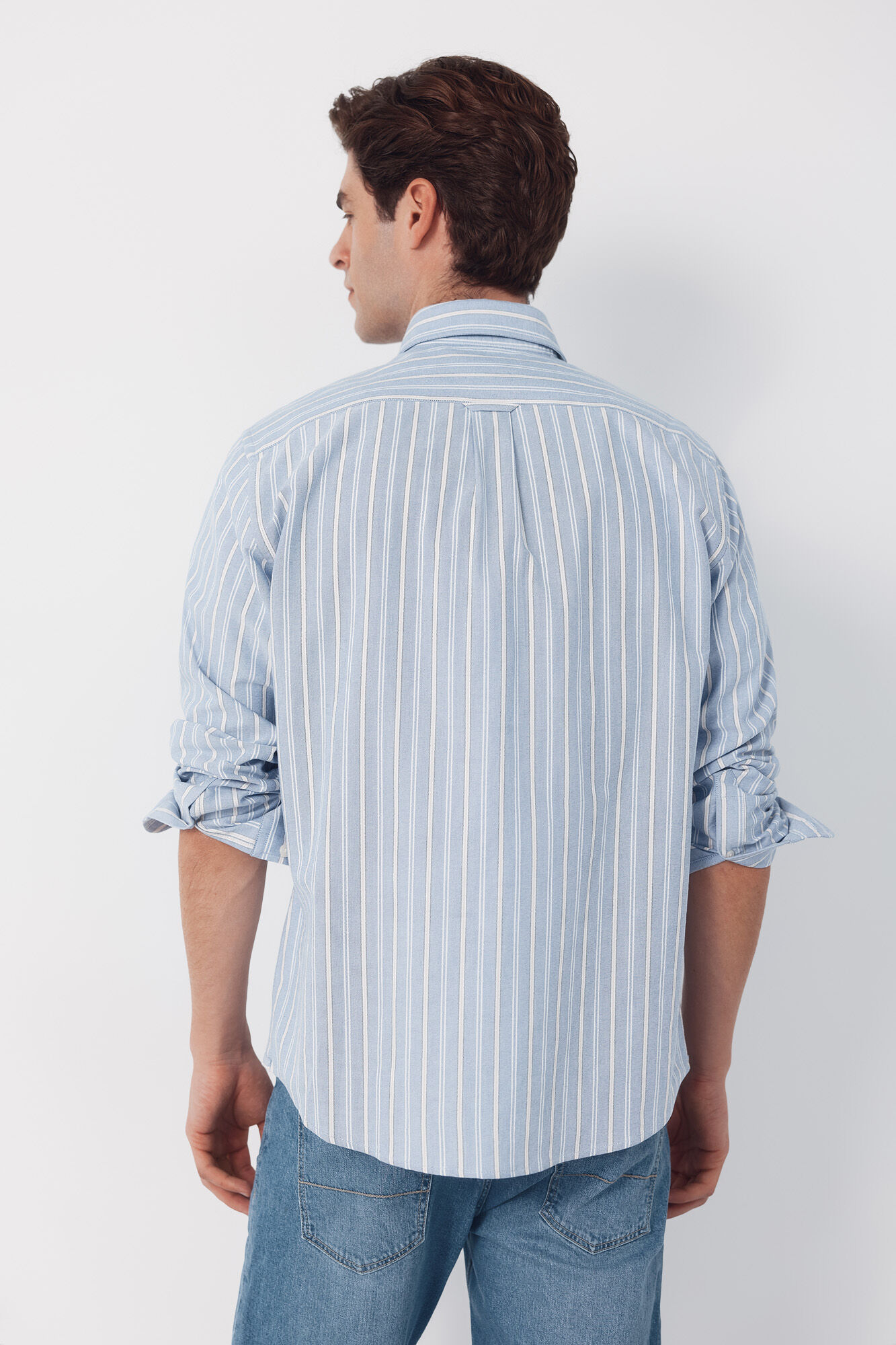 Cortefiel Camisa oxford rayas Azul oscuro