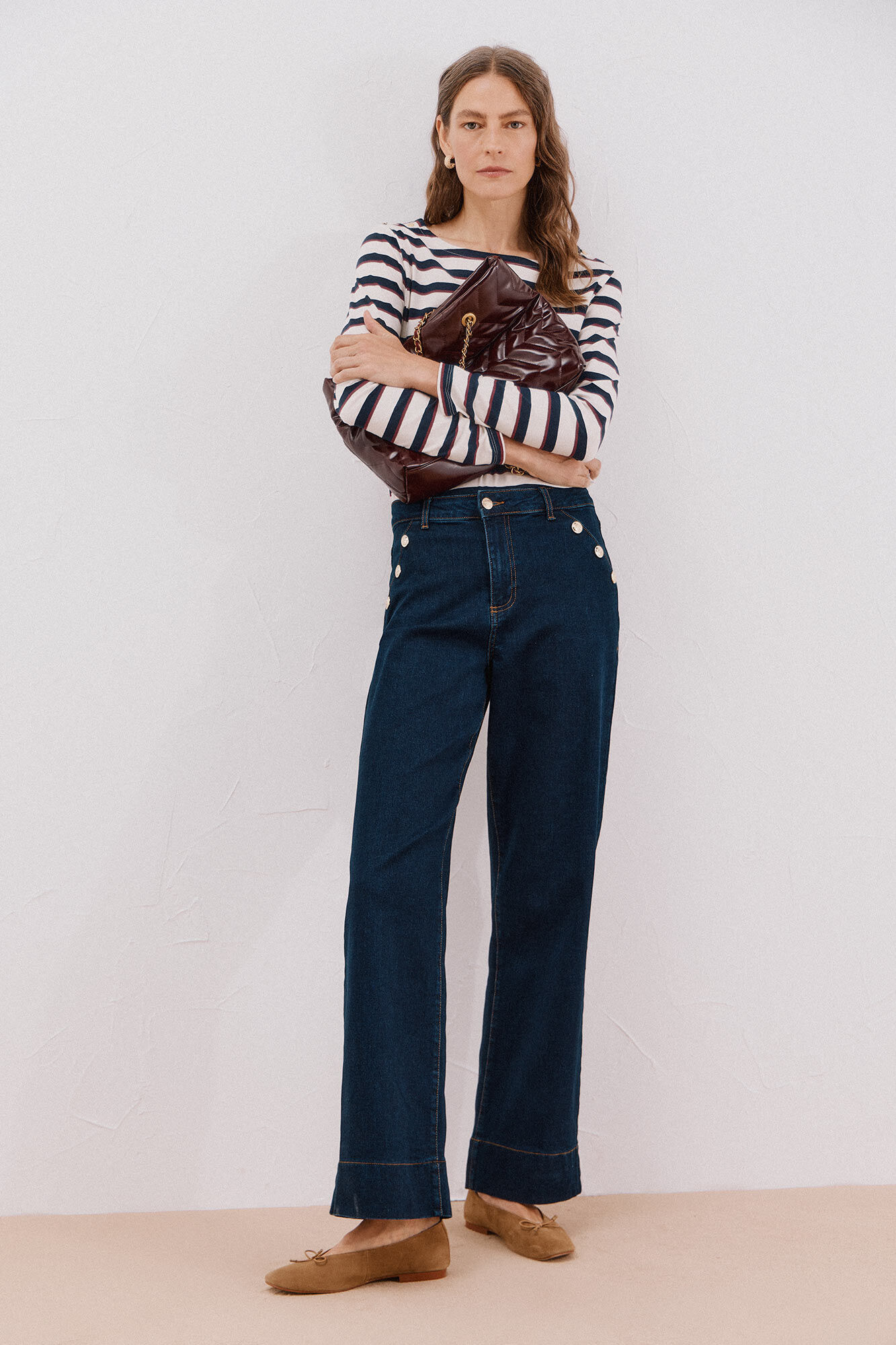 Cortefiel Pantalones palazzo botones