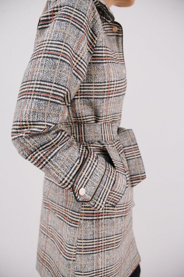 Cortefiel Gabardina satinada capucha desmontable Multicolor