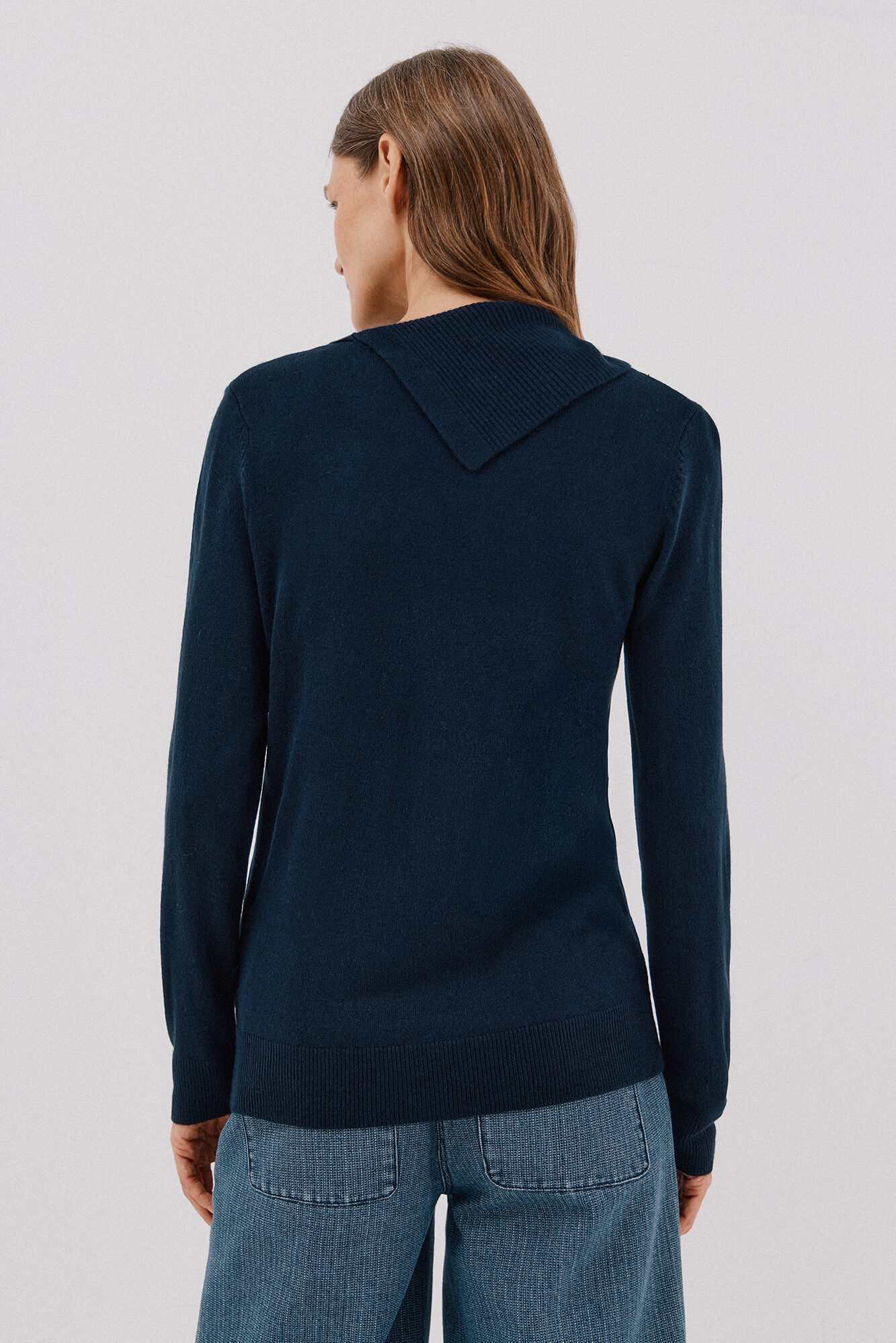 Cortefiel Su&eacute;ter cuello botones Azul marino