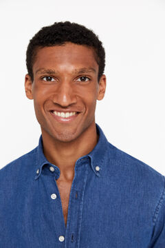 Cortefiel Camisa denim Azul