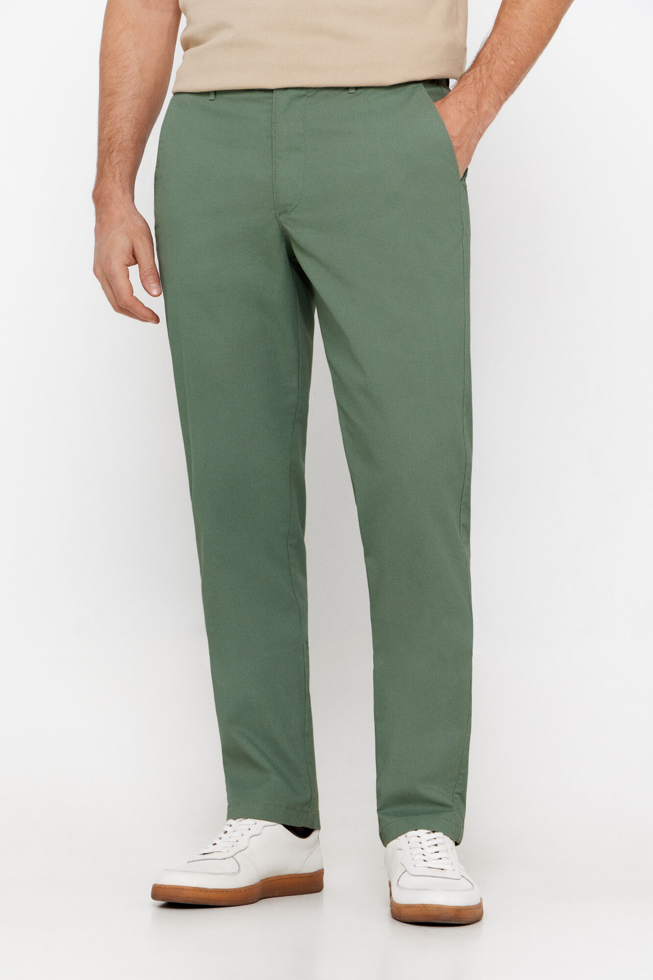 Cortefiel Pantal&oacute;n chino estampado regular fit Kaki