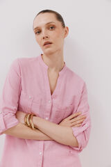 Cortefiel Camisa confeccionada con lino Lila