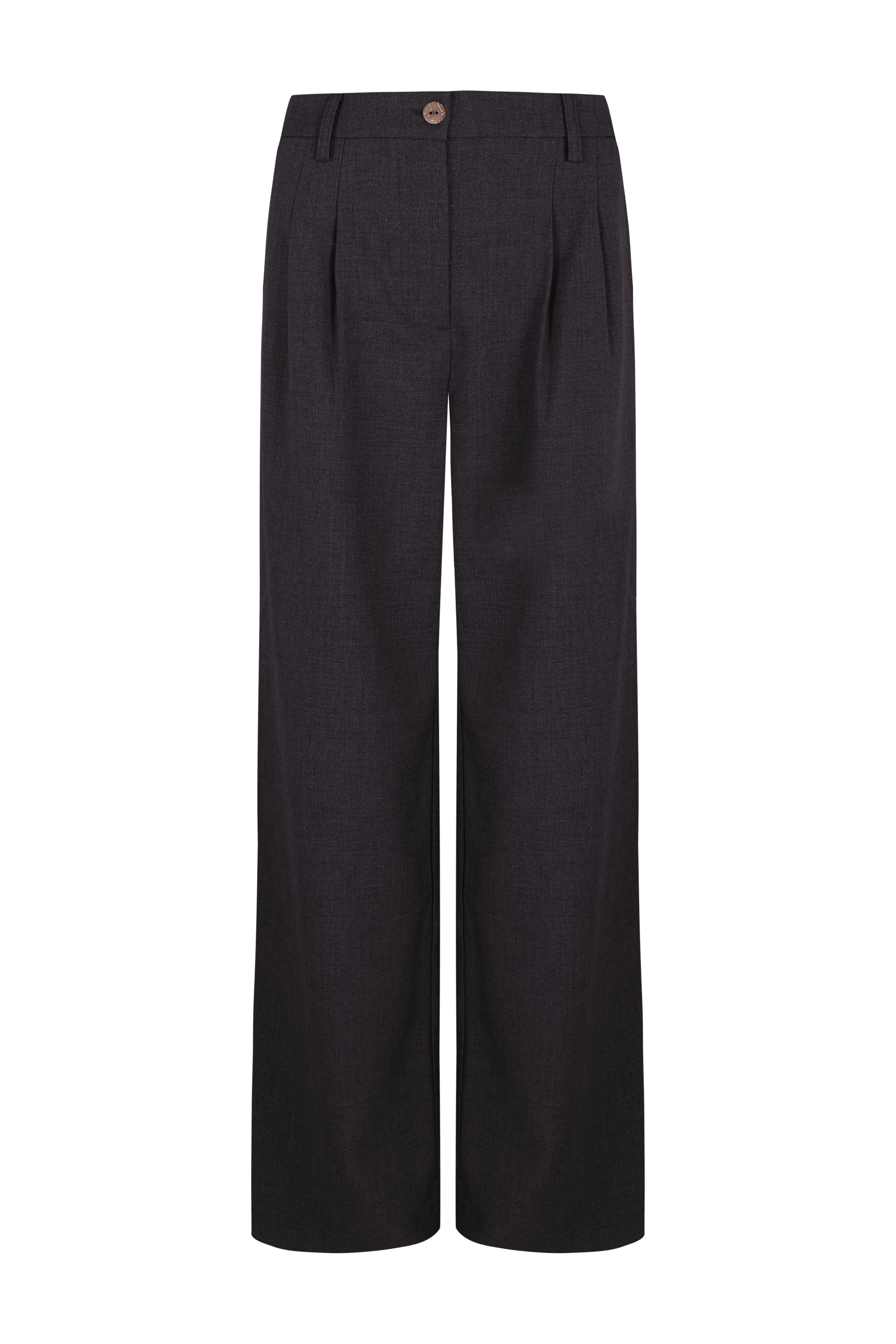 Slowlove Pantal&oacute;n recto con pinzas Gris oscuro