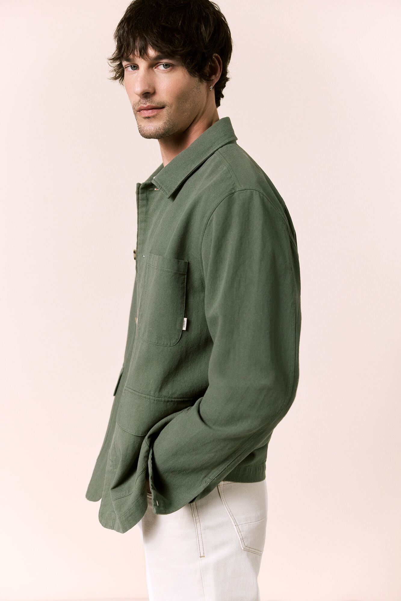 OOTO Sobrecamisa algod&oacute;n lino Kaki
