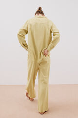 Cortefiel Pantalón lino Amarillo