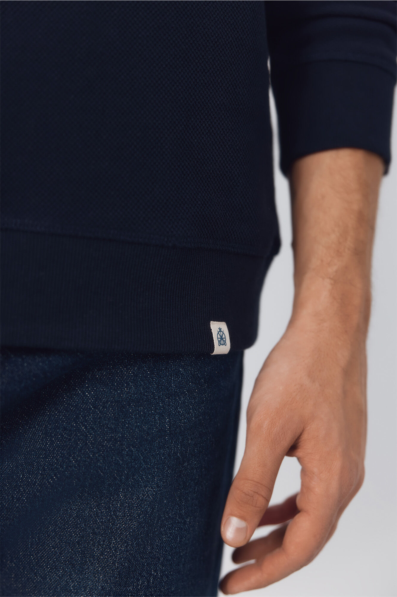 Cortefiel Sudadera estructura cuello caja Azul marino
