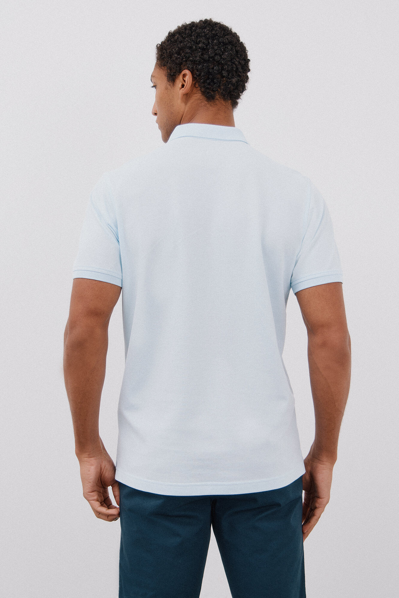 Cortefiel Polo b&aacute;sico piqu&eacute; Azul