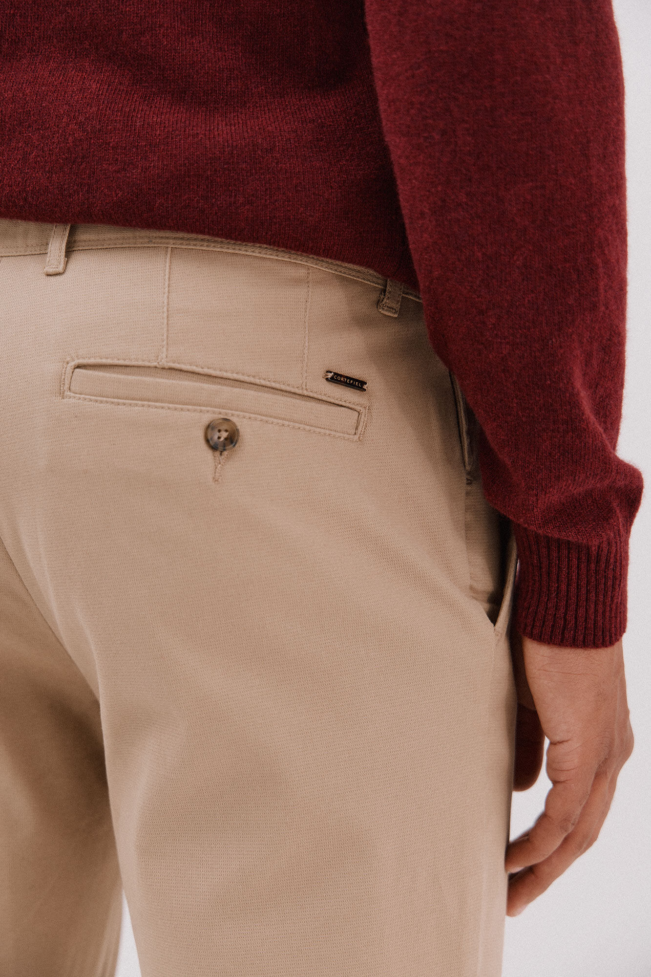 Cortefiel Pantal&oacute;n chino print slim Beige