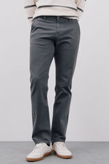 Cortefiel Pantalón 5 bolsillos color regular fit Gris