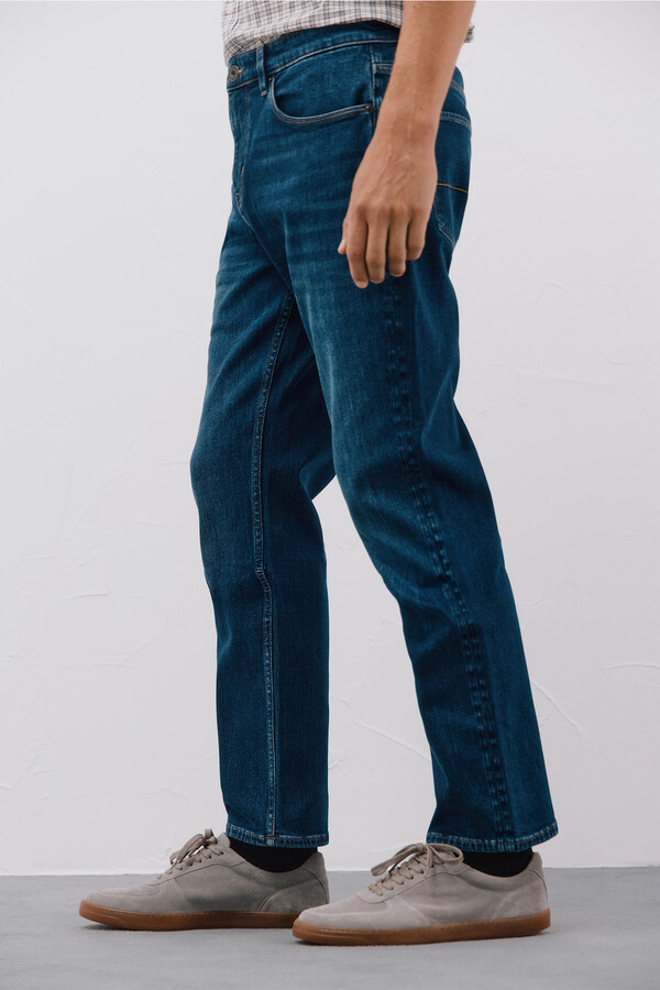 Cortefiel Pantalón denim regular fit Azul