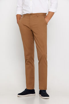 Cortefiel Pantalón chino estampado regular fit Marrón