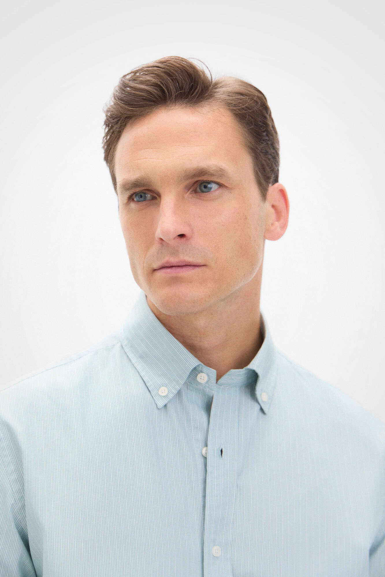 Cortefiel Camisa rayas coolmax Kaki