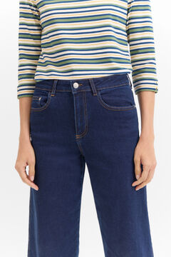 Cortefiel Jeans Palazzo Crop Azul