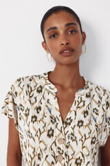 Cortefiel Blusa c&oacute;moda Estampado verde