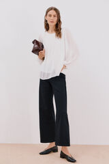 Cortefiel Blusa plisada Blanco