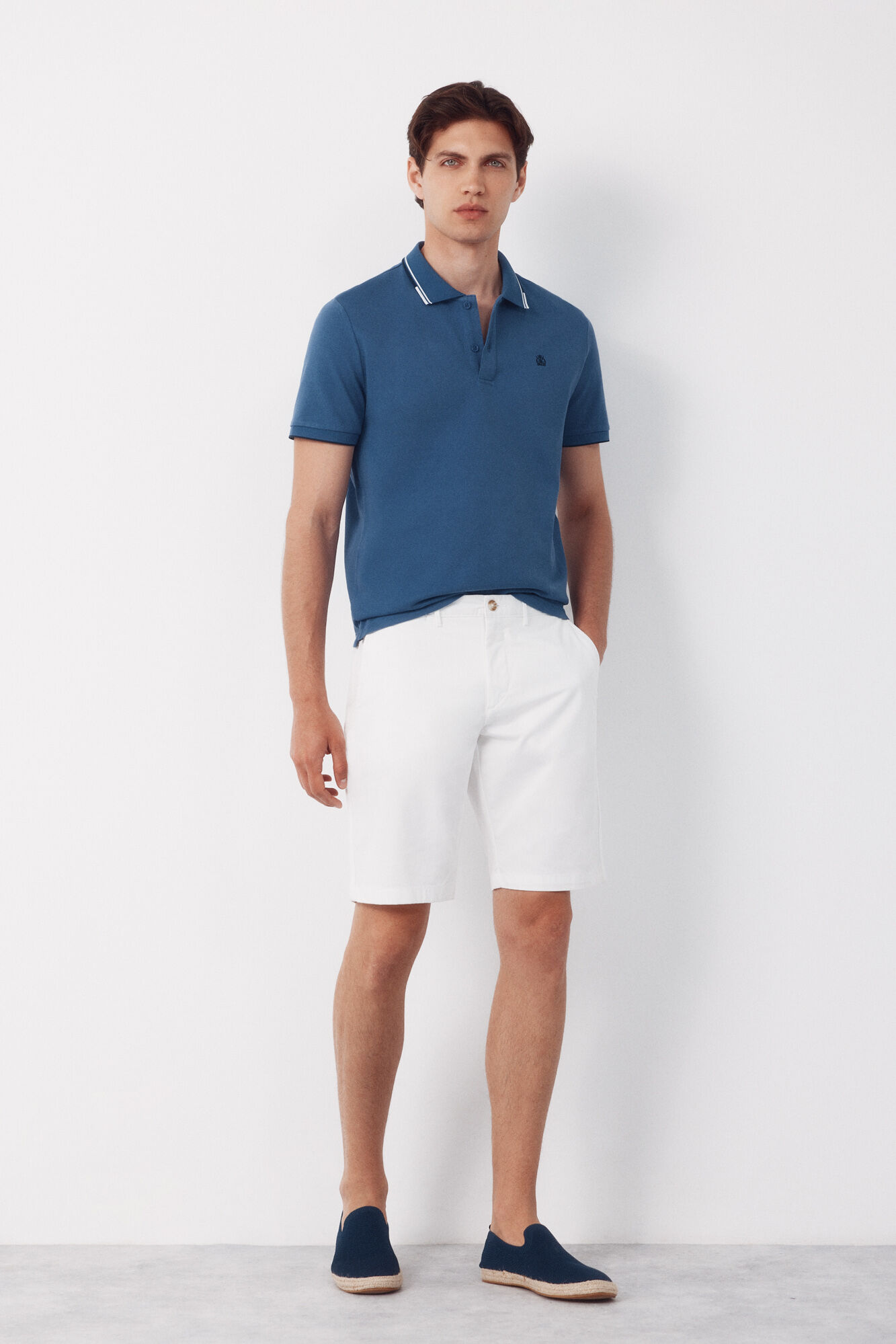 Cortefiel Polo con tips Azul