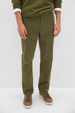 Cortefiel Pantalón chino regular fit Verde