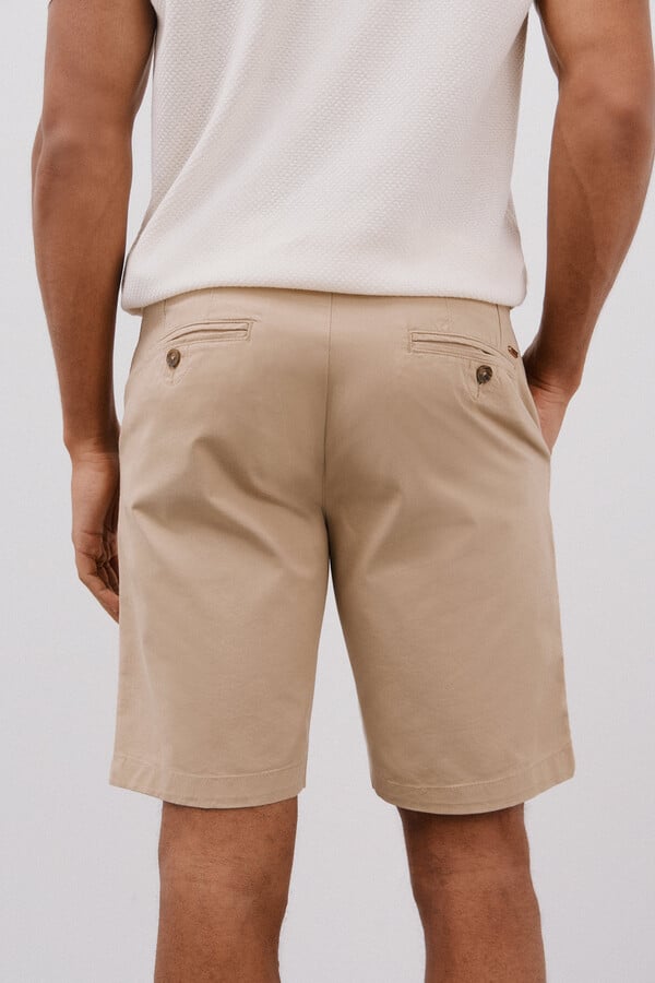 Cortefiel Bermudas chino Beige