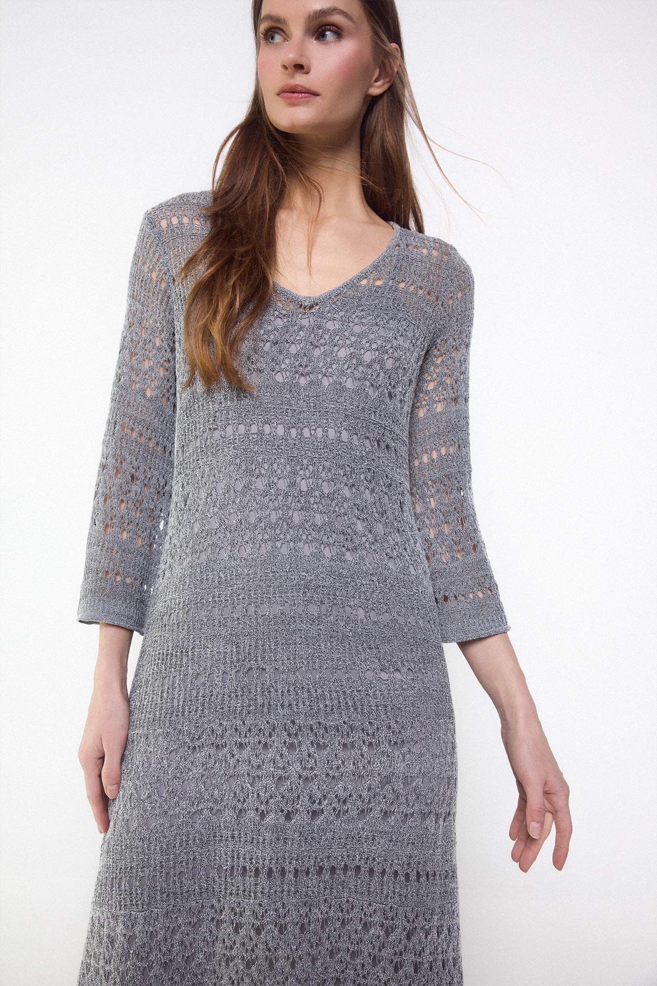 Slowlove Vestido de punto calado