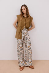 Cortefiel Pantalón fluido estampado Multicolor