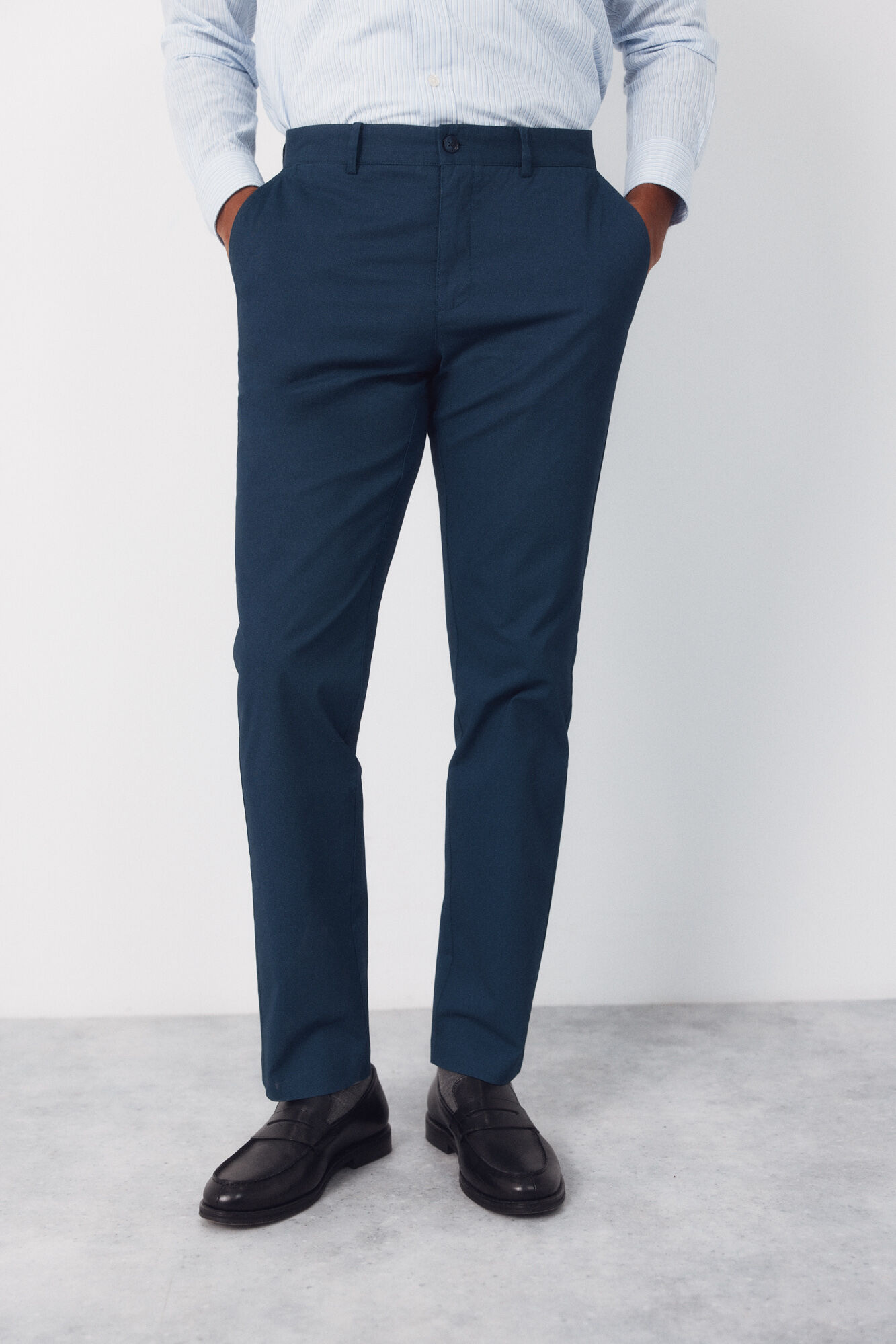Cortefiel Pantal&oacute;n chino microprint regular Azul