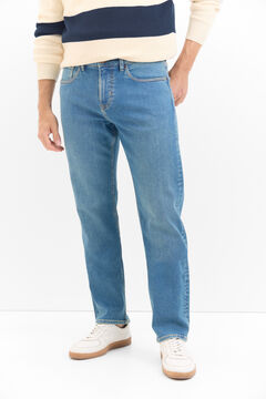 Cortefiel Pantalón vaquero regular fit dynamic Azul