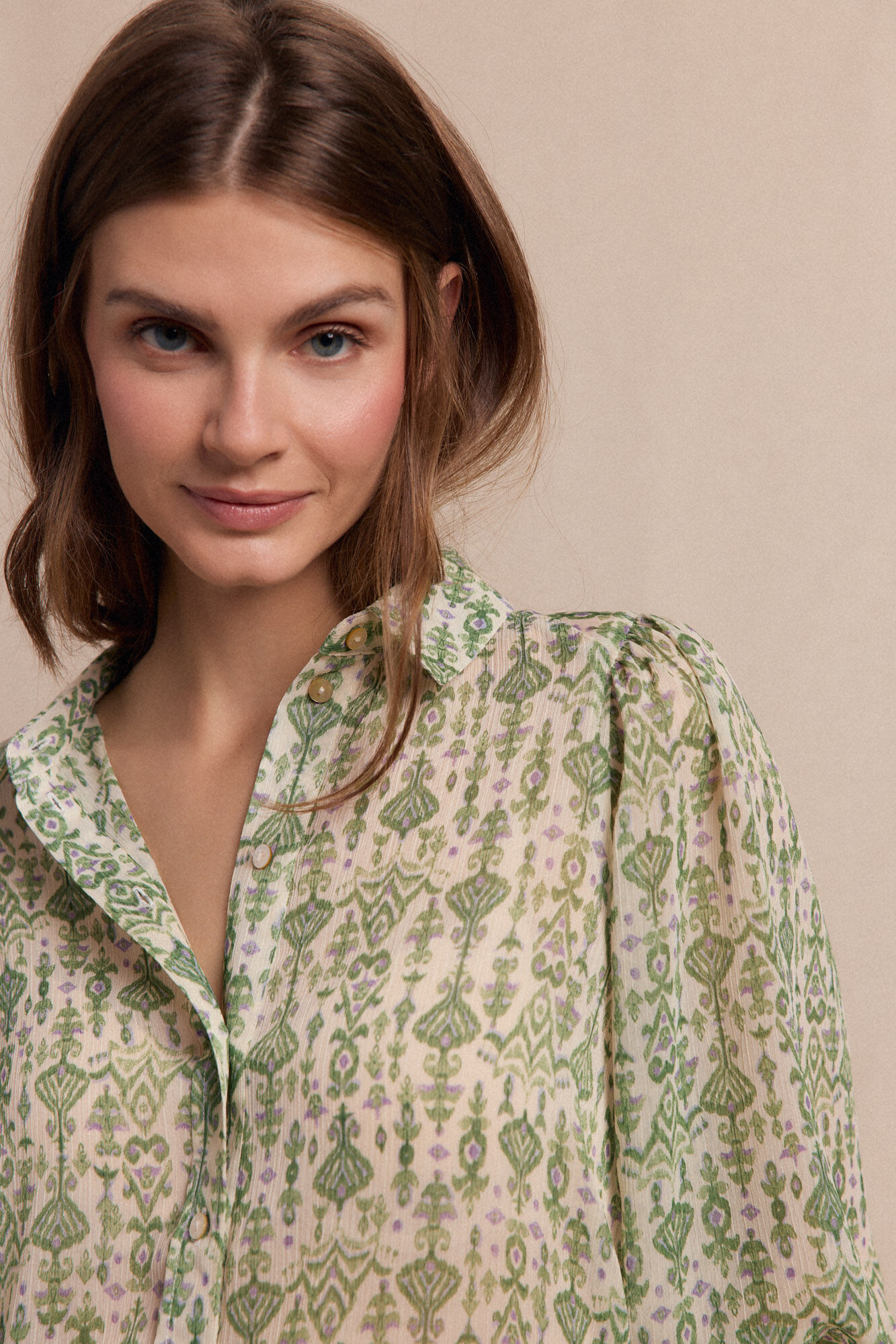 Slowlove Camisa estampada Estampado blanco