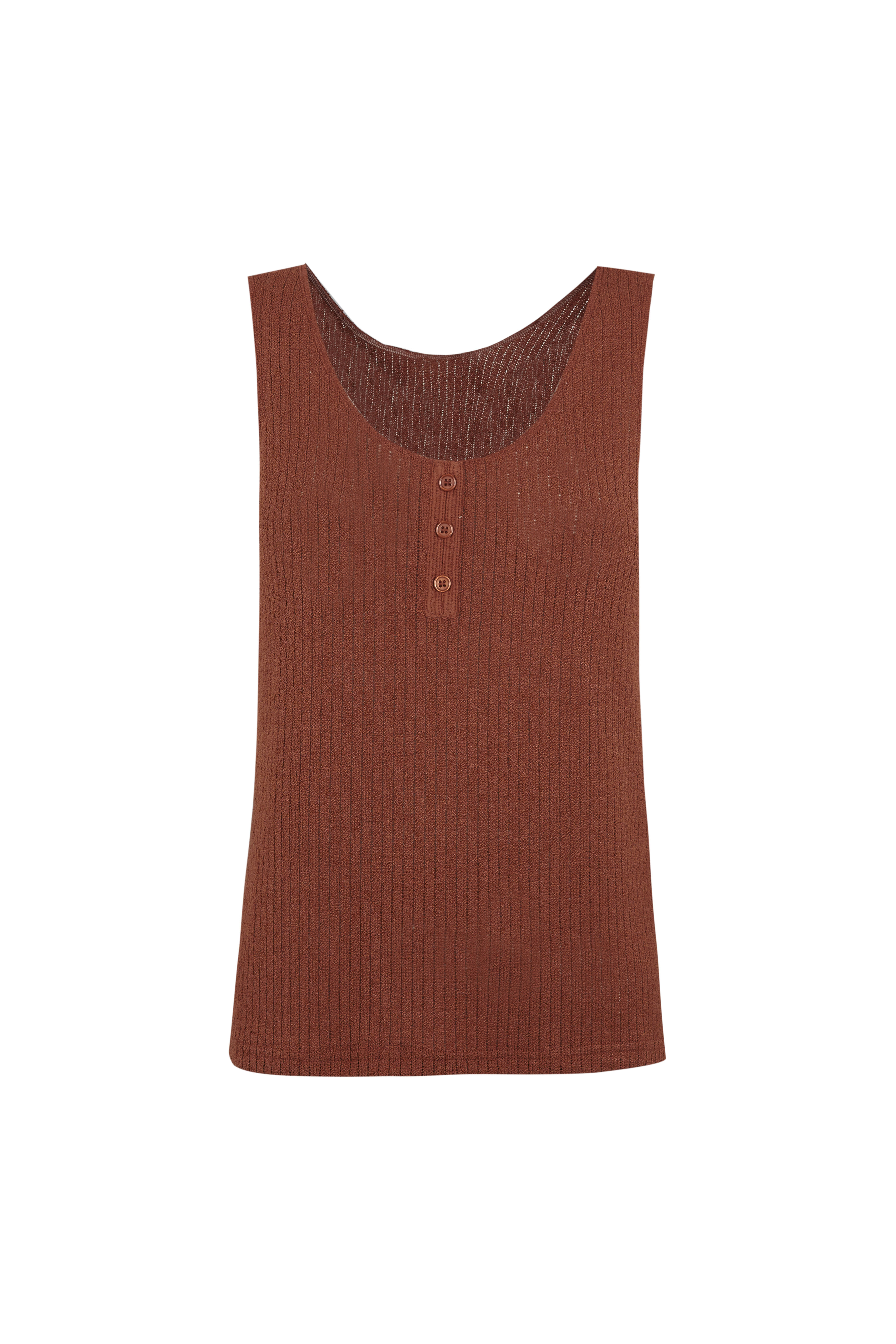 Slowlove Top tirantes botones Marr&oacute;n