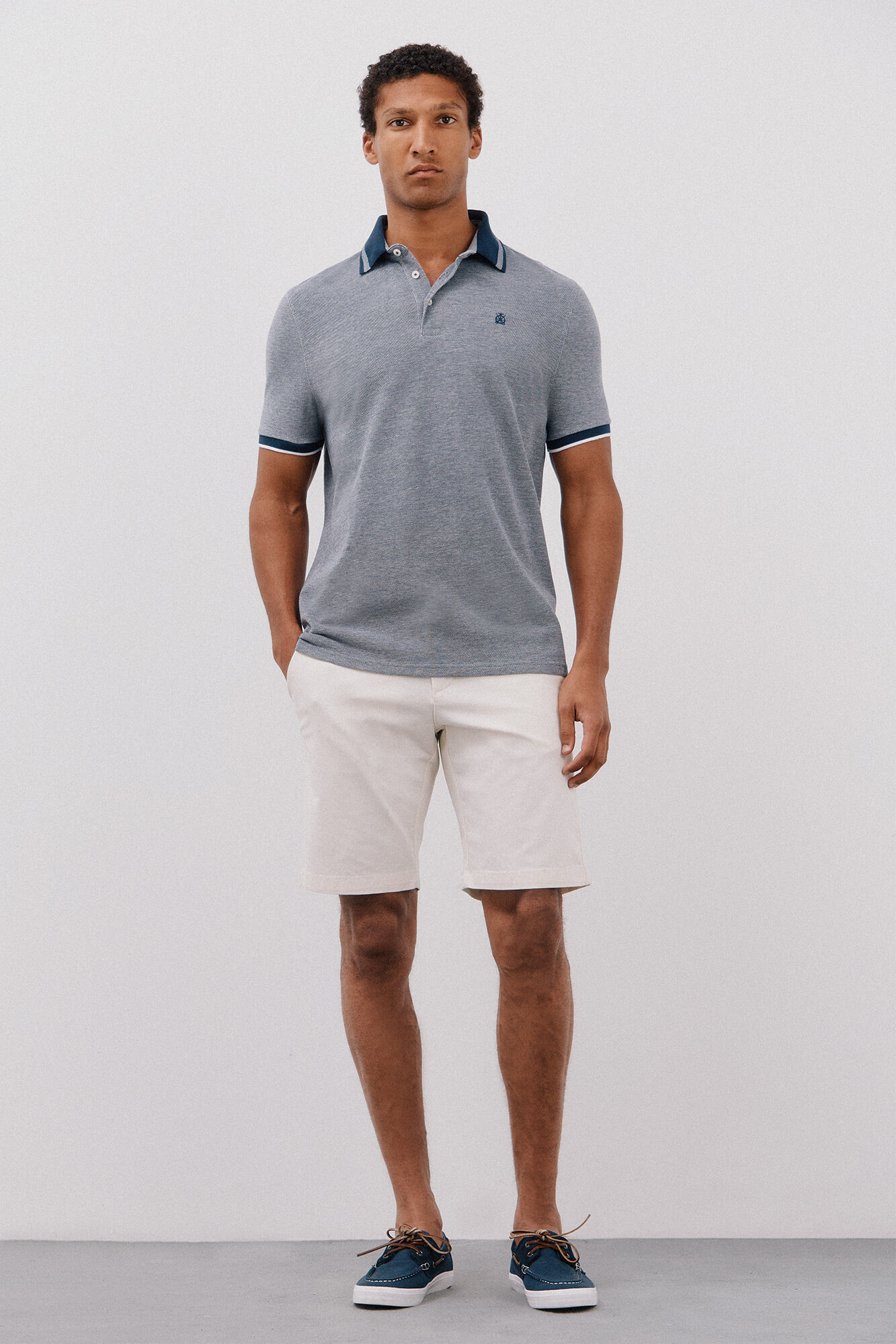 Cortefiel Polo oxford Azul marino