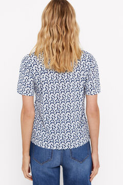 Cortefiel Top fluido tejido smock Estampado blanco