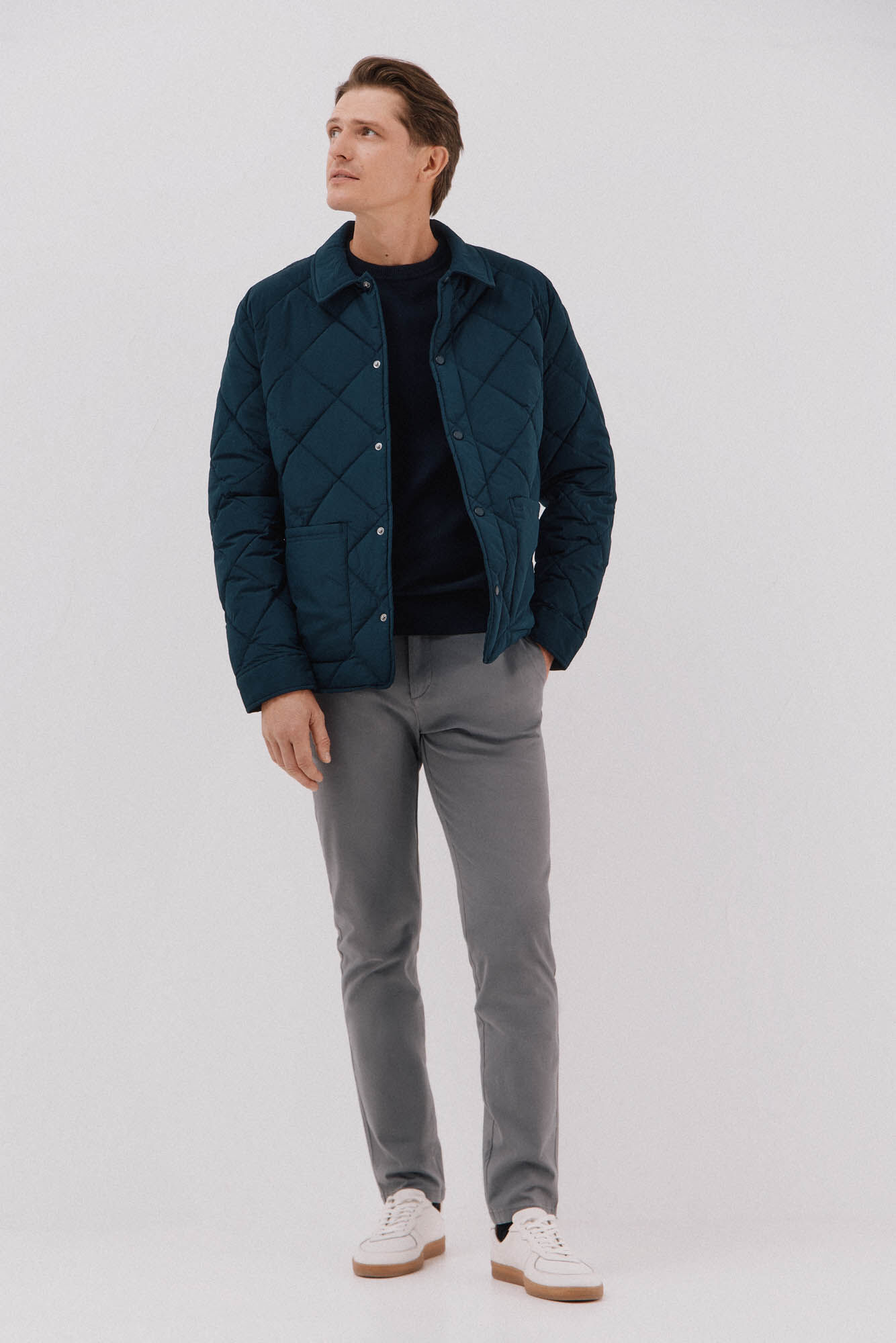 Cortefiel Su&eacute;ter algod&oacute;n cashmere cuello redondo ajustado Azul marino