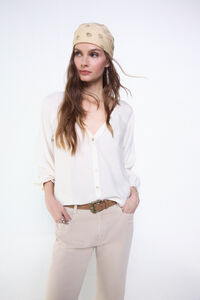 Slowlove Blusa fluida plisada